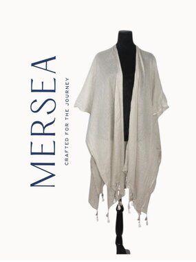 MerSea Beige Lightweight Wrap with Tassels
